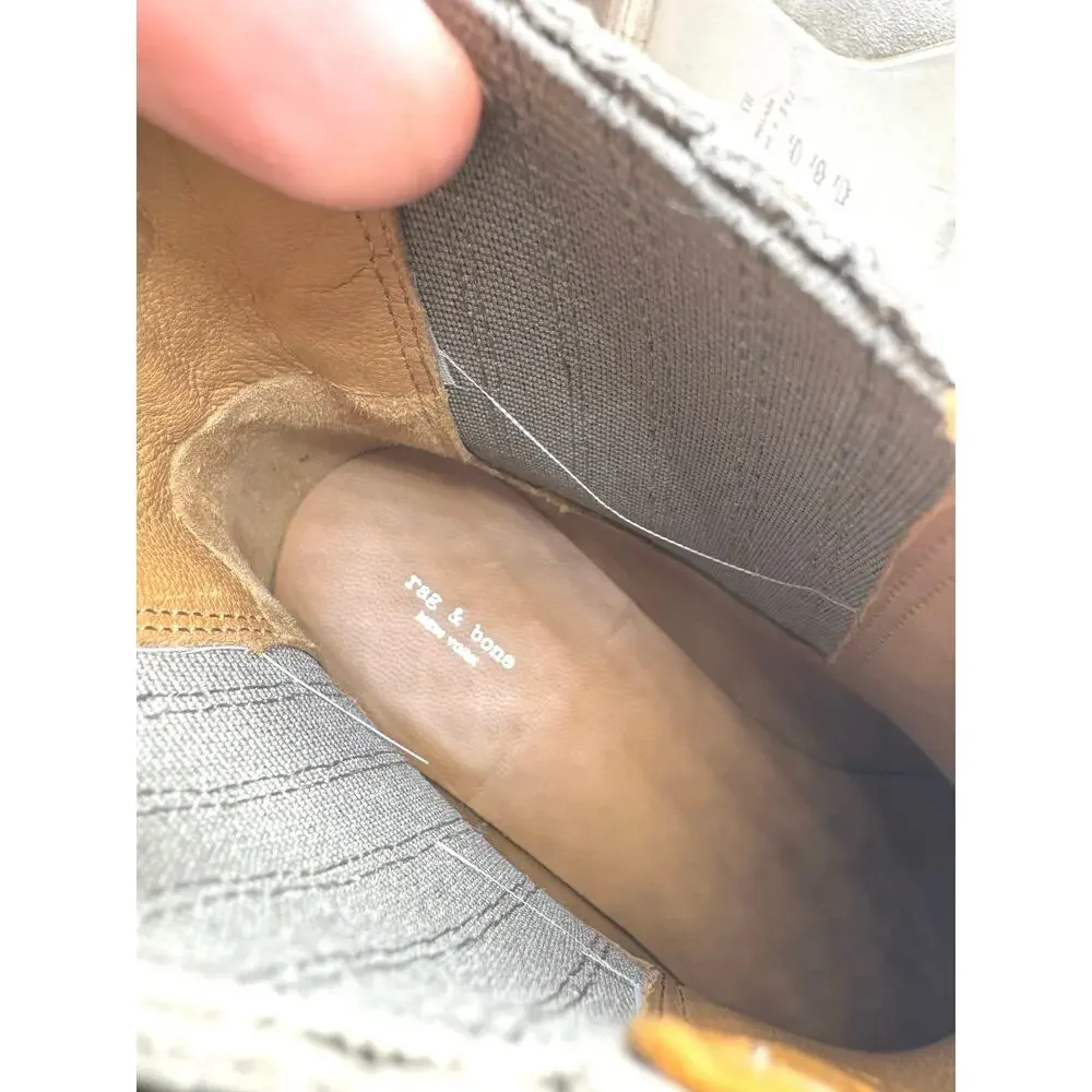 RAG & BONE Rover ankle suede Bootie in Macadamia tan size 39.5 - Picture 9 of 12